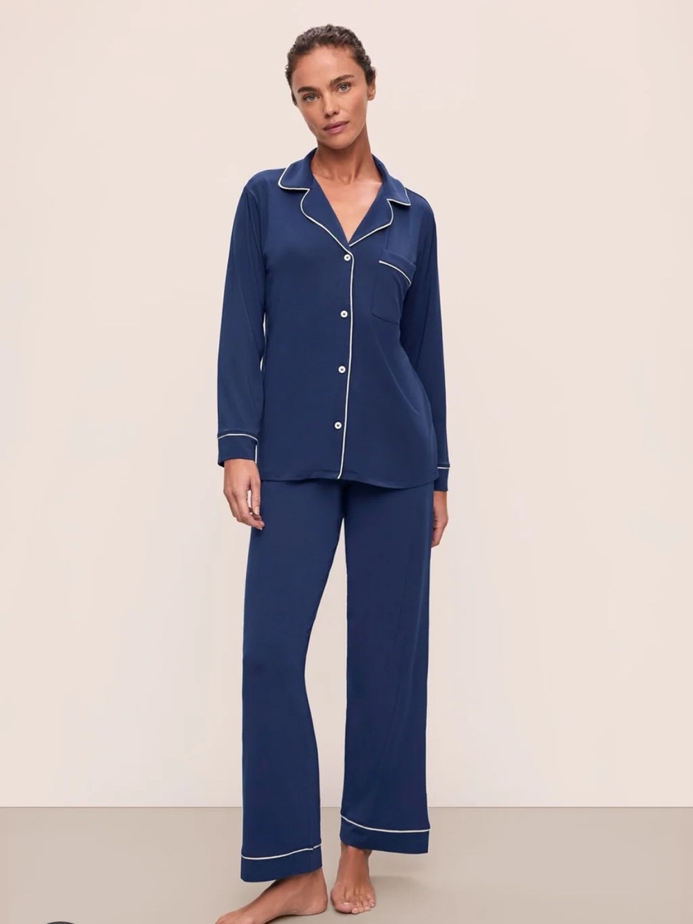 Eberjey Navy Pajama Set Gisele TENCEL™ Modal Long